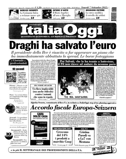 Italia oggi : quotidiano di economia finanza e politica